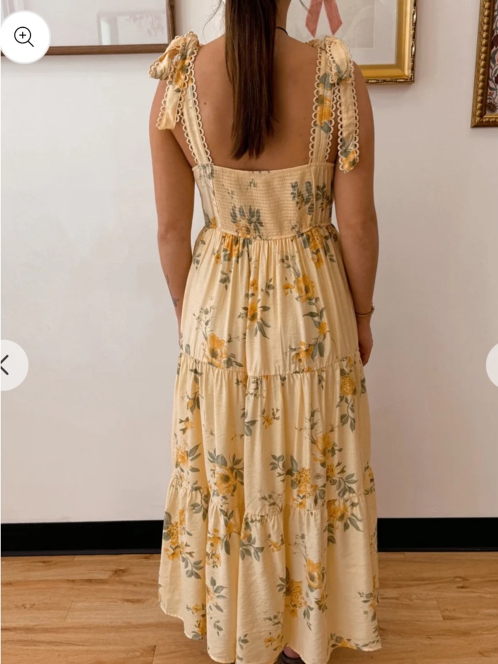 Blu Pepper Cream and Yellow Floral Tiered Maxi Dress - Picture 2 of 7